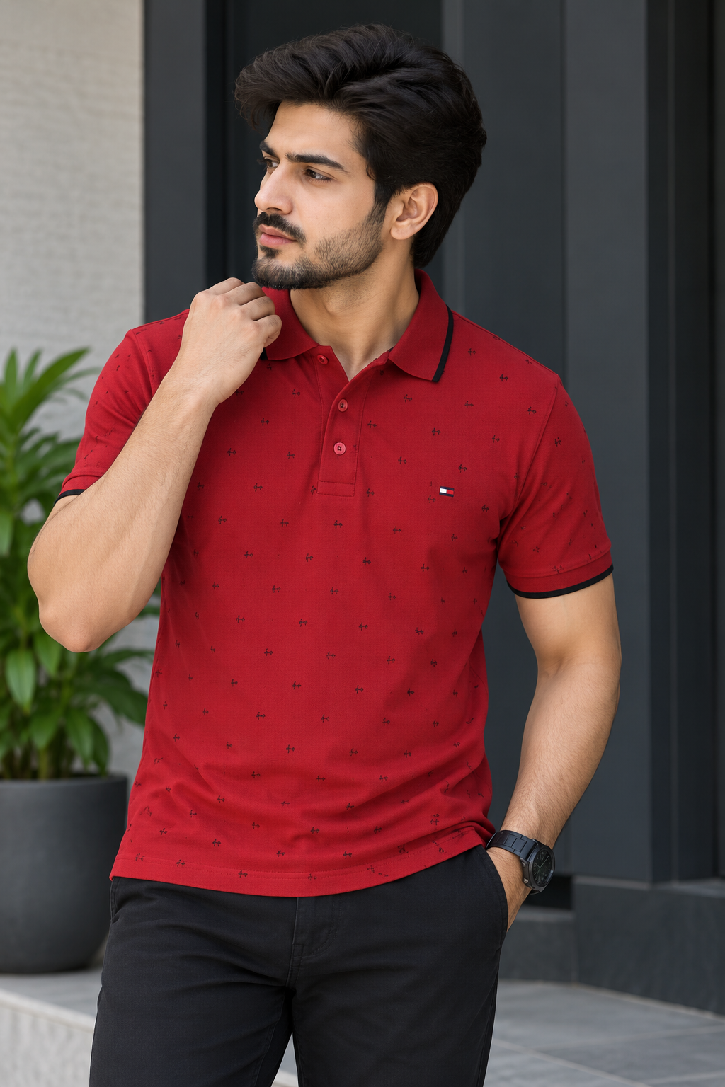 Navy Warp Tee